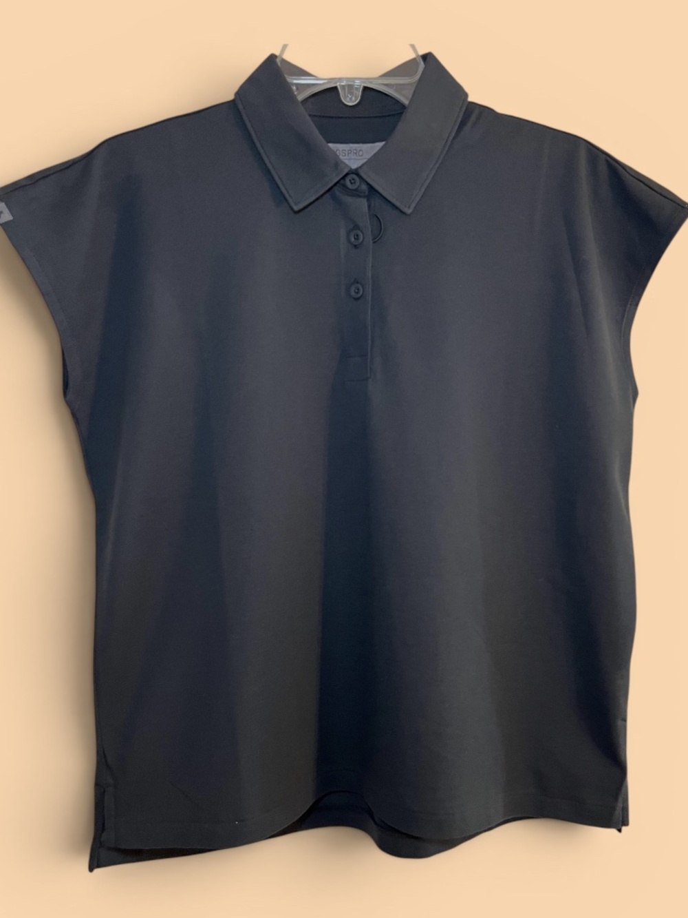 FIGS Pro Ella Polo Pima Pique Black Scrub Top Size Small NWT